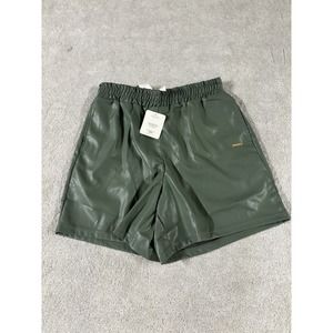 Fabletics Womens Vegan‎ Leather Shorts M Olive